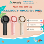 Quạt Cầm Tay AECOOLY Halo 01 Pro Portable Fan 4500mAh (6000rpm, 5 Speed Settings, 24H, 40 dB Low Noise) - Ảnh 2