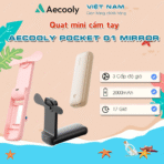 Quạt Cầm Tay AECOOLY Pocket 01 mirror (3500rpm, 3 Speed Settings, Foldable & Compact, 17H, 2000mAh, 55 dB Low Noise, With Mirror) - Ảnh 2