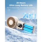 Quạt Cầm Tay AECOOLY Halo 04 (6000RPM, 5 Speed Settings, 20H, 3600mAh, 6m/s, Digital Display) - Ảnh 3