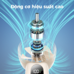 Quạt Cầm Tay AECOOLY Halo 03 5W (2000mAh, 10.5H, 6000RPM, 5 Adjustable Speeds, 6m/s, Digital Display) - Ảnh 4