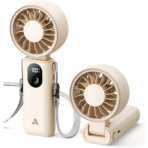 Quạt Cầm Tay AECOOLY Halo 04 (6000RPM, 5 Speed Settings, 20H, 3600mAh, 6m/s, Digital Display) - Ảnh 4