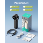 Quạt Cầm Tay AECOOLY AirGimbal (3500mAh, 17H, Display Screen, 11m/s, 15000RPM, 220° Adjustable, 5-Speed Turbo Wind) - Ảnh 5