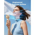 Quạt Cầm Tay AECOOLY Halo 04 (6000RPM, 5 Speed Settings, 20H, 3600mAh, 6m/s, Digital Display) - Ảnh 6