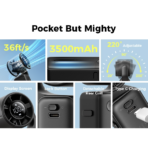 Quạt Cầm Tay AECOOLY AirGimbal (3500mAh, 17H, Display Screen, 11m/s, 15000RPM, 220° Adjustable, 5-Speed Turbo Wind) - Ảnh 7