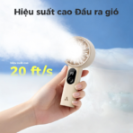 Quạt Cầm Tay AECOOLY Halo 03 5W (2000mAh, 10.5H, 6000RPM, 5 Adjustable Speeds, 6m/s, Digital Display) - Ảnh 10