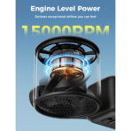 Quạt Cầm Tay AECOOLY AirGimbal (3500mAh, 17H, Display Screen, 11m/s, 15000RPM, 220° Adjustable, 5-Speed Turbo Wind) - Ảnh 10