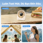 Quạt Để Bàn AECOOLY Chic 02 (2000mAh, 11H, 4-Adjustable Speed, LED Digital Display, 180° Adjustable Cooling) - Ảnh 5