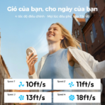 Quạt Để Bàn AECOOLY Chic 02 (2000mAh, 11H, 4-Adjustable Speed, LED Digital Display, 180° Adjustable Cooling) - Ảnh 8