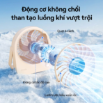 Quạt Để Bàn AECOOLY Chic 02 (2000mAh, 11H, 4-Adjustable Speed, LED Digital Display, 180° Adjustable Cooling) - Ảnh 9