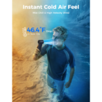 Quạt Cầm Tay Phun Sương Tốc Độ Cao AECOOLY Cold Air Pro (12000RPM, 9.5m/s, 5-Speed Level Adjustment, ≤51db, Up to 25H, 4500mAh) - Ảnh 3