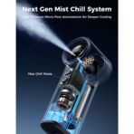 Quạt Cầm Tay Phun Sương Tốc Độ Cao AECOOLY Cold Air Pro (12000RPM, 9.5m/s, 5-Speed Level Adjustment, ≤51db, Up to 25H, 4500mAh) - Ảnh 5