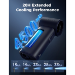 Quạt Cầm Tay Phun Sương Tốc Độ Cao AECOOLY Cold Air Pro (12000RPM, 9.5m/s, 5-Speed Level Adjustment, ≤51db, Up to 25H, 4500mAh) - Ảnh 6